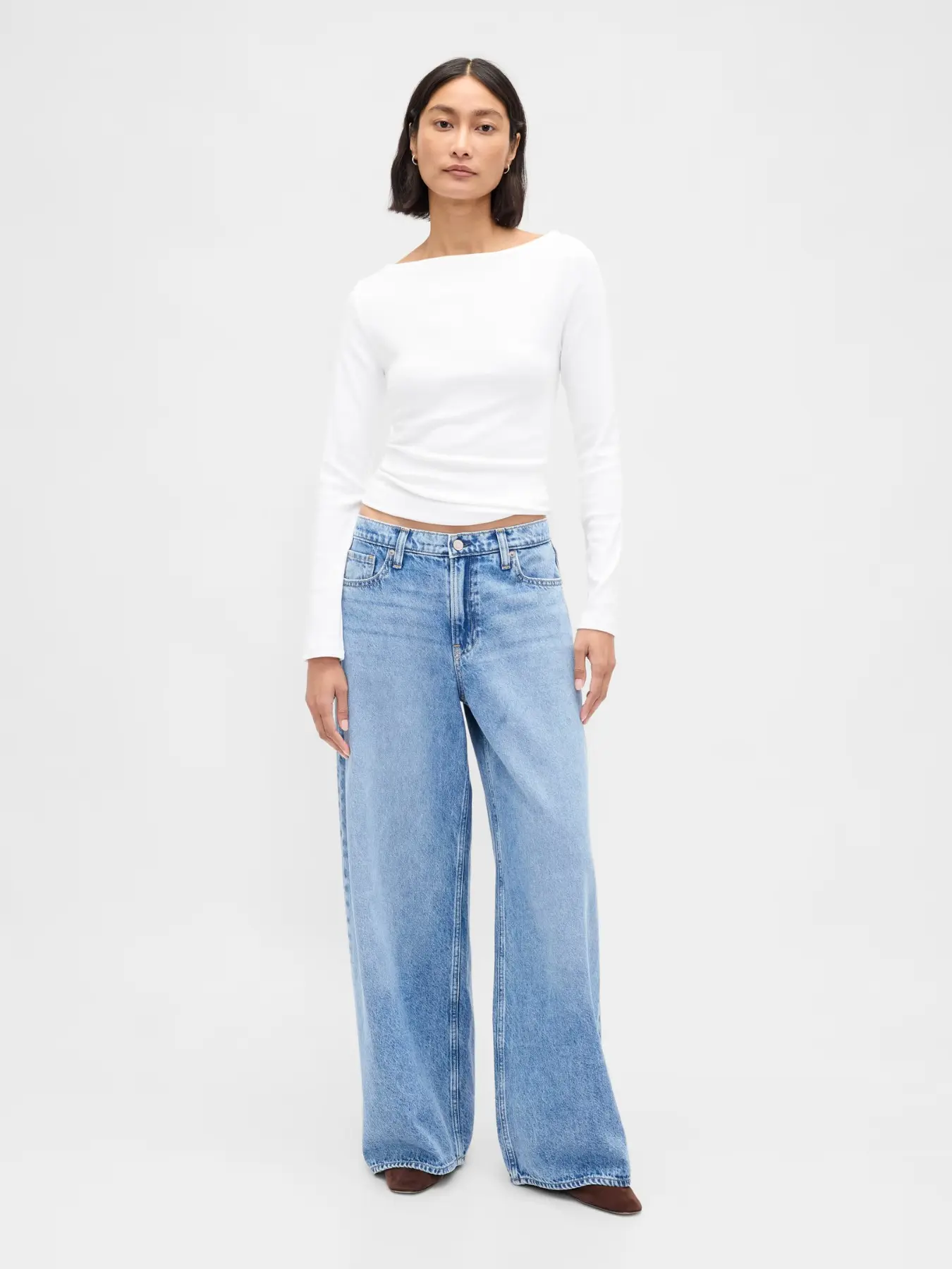 2026 New Simple Fashion Commuter Women's One-Shoulder Textured Long Sleeve T-Shirt, Slim Fit Waist Stretch Solid Color Versatile Inner Top