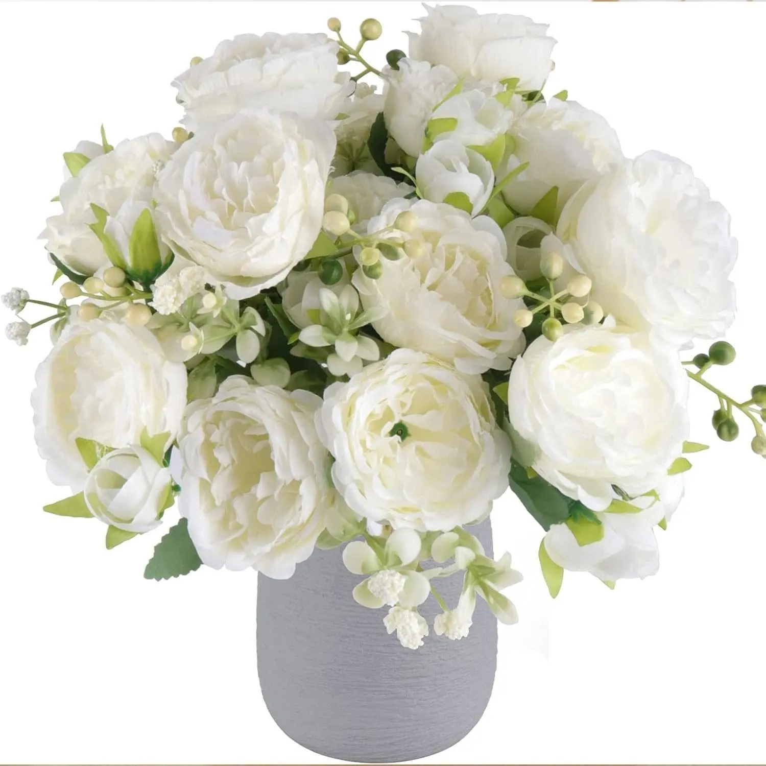 2026 New 4 Bundles Artificial Peony Bouquets, Luxury Silk Texture Fake Flowers, Bohemian Country Style Floral Decor, Wedding Table Centerpiece