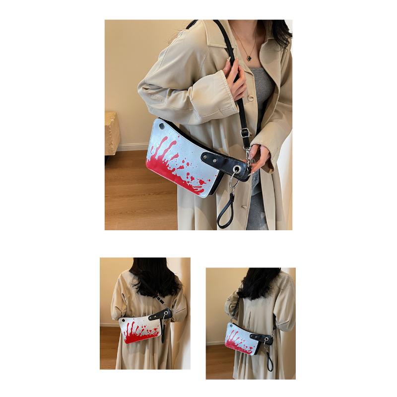 Women's High-end, Creative And Personalized Bags, Halloween Kitchen Knife Clutch, Hand-carrying Cross-body Bag