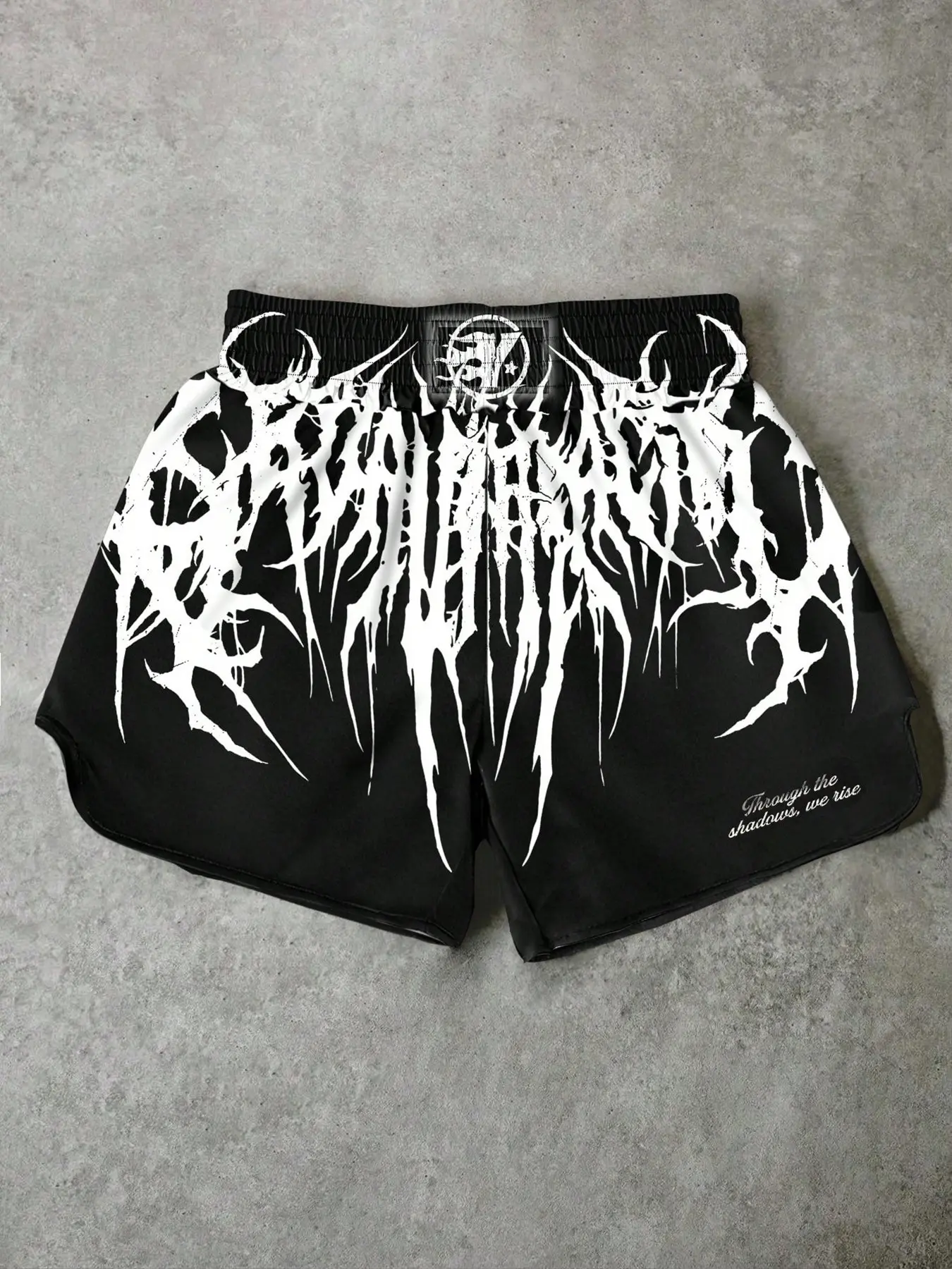 Dark black Muay Thai shorts, Active Shorts, suitable for combat training and street fighting. Ideal for fitness, Muay Thai, Sanda, and MMA training.