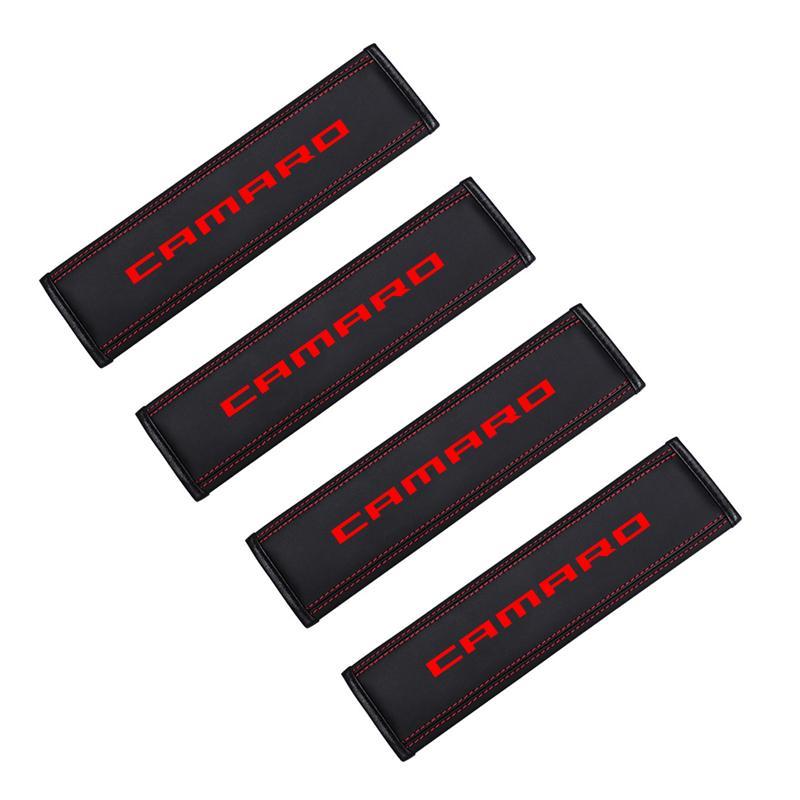 Car Seat Belt Shoulder Strap Cover Pad, PU Leather Car Seat Belt Shoulder Pad, Universal Car Interior Accessories for Chevrolet Camaro RS LT ZL1 Car Interior Decoration