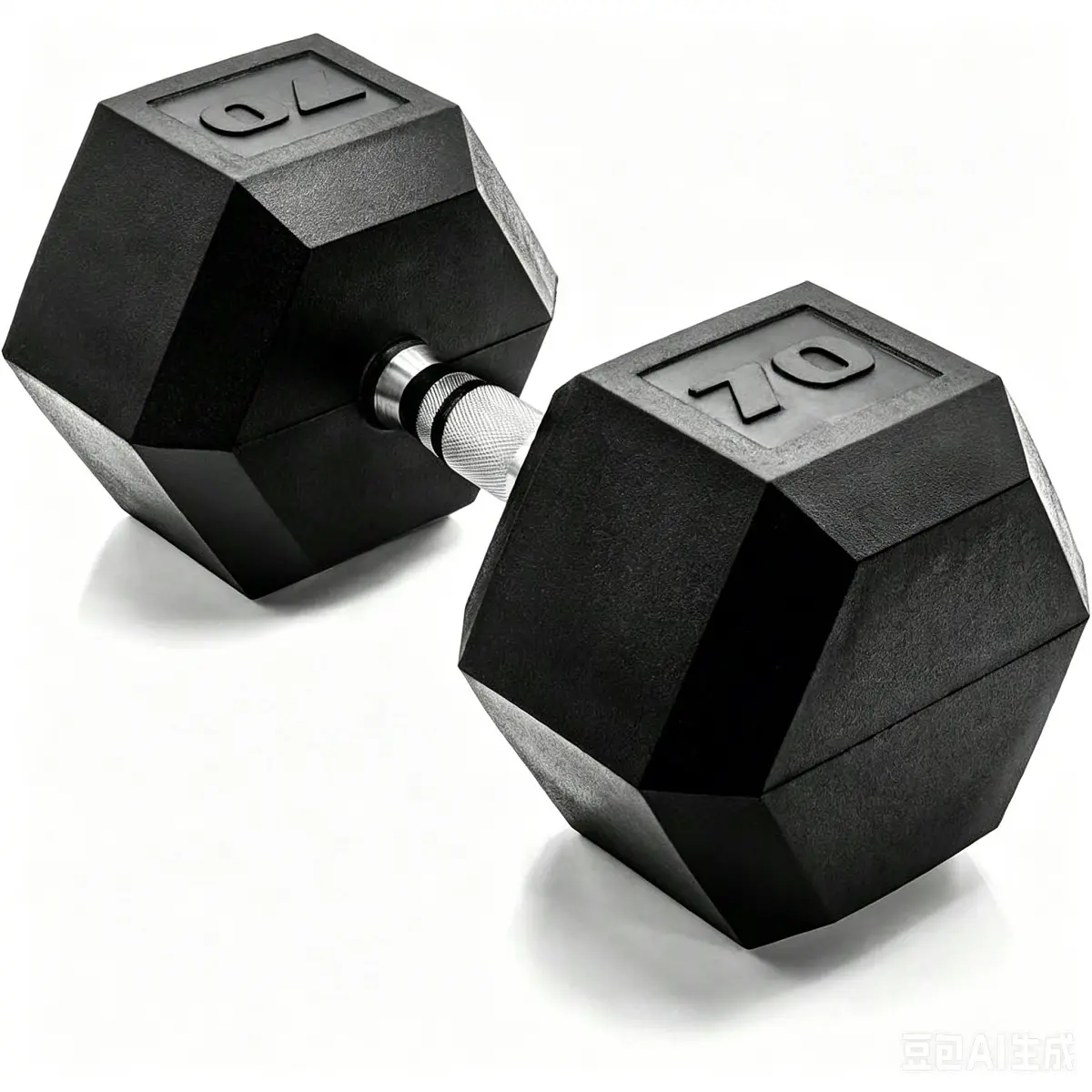 Coated Hexagonal Dumbbell - Single 70 lbs, for Weight Training and Weight Lifting (Sports & Outdoor Fitness Equipment)