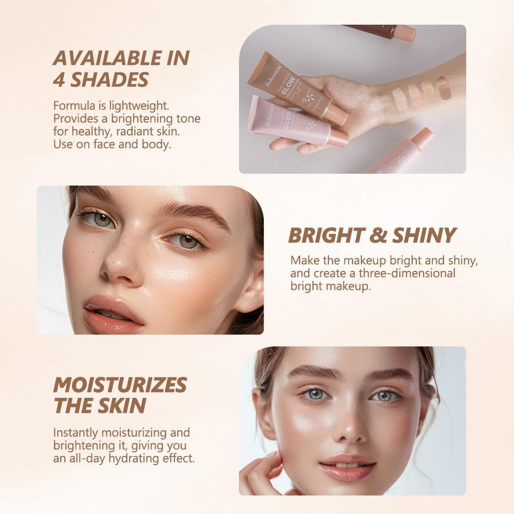 Long-Lasting Glow Foundation, Natural Glow Enhancer, Moisturizing & Brightening Luminous Foundation for All-Day Radiant Glow