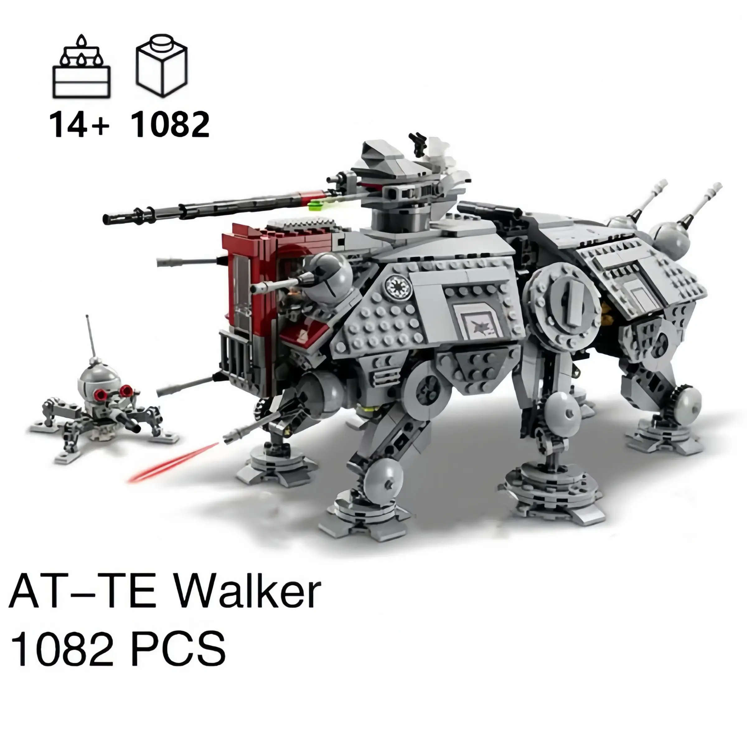 New 1082pcs All-Terrain Tactical AT-TE Walker Model Building Toy, Compatible with Building Brick, Gift for Adults and Kids, Boy and Girl Birthday Present