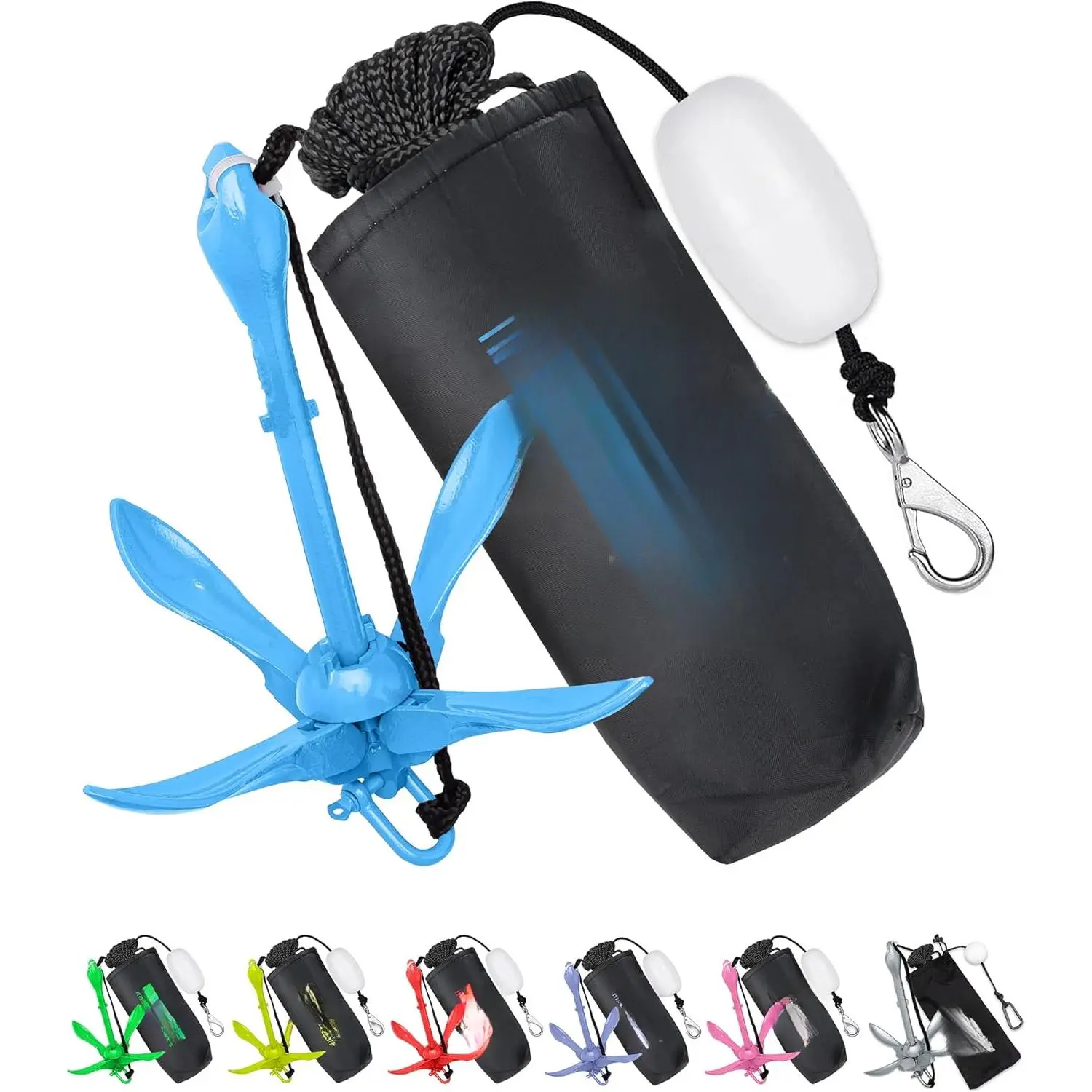 Anchor, 3.5 Pound Anchor System Kit for Kayaks, Canoes, SUP Paddle Boards & Jet Skis, Fishing, Boating & Kayaking Accessories