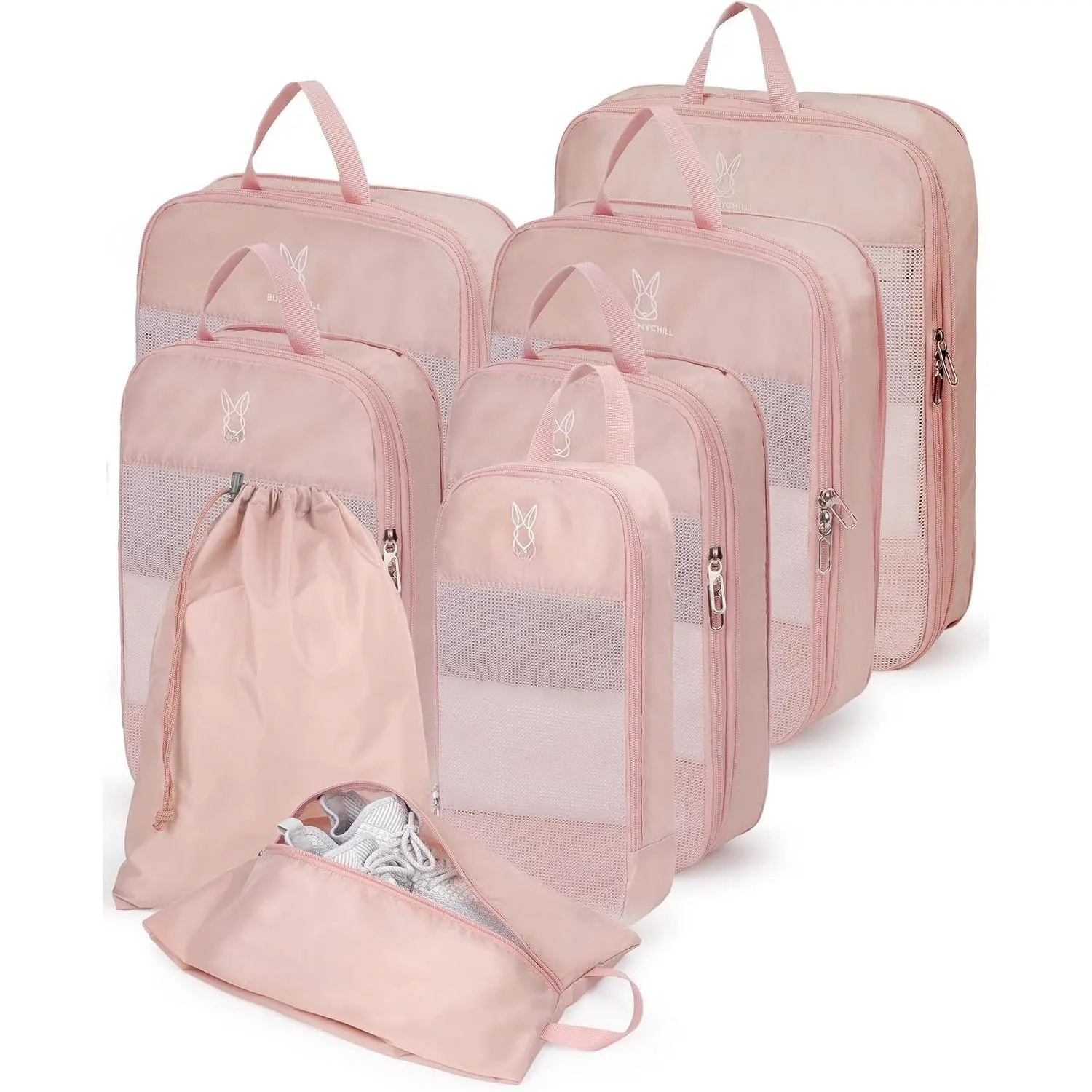 6/8 Sets Compression Packing Cubes for Travel,  Portable Zipper Packing Cube for Cloting, Expandable Space Saver Storage Luggage Organizer Bags for Suitcases
