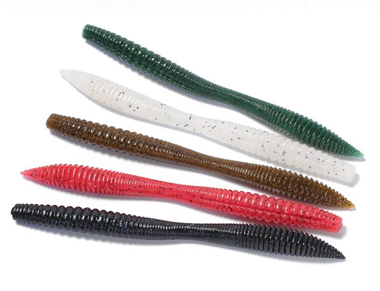 Rockin' Noodle Worm HighDensityLeadFreeSoftBait TexasRiggedLure For BassFishing RockWorm ArtificialBait With WeightedInsert Perfect For BassTrolling And TexasRig