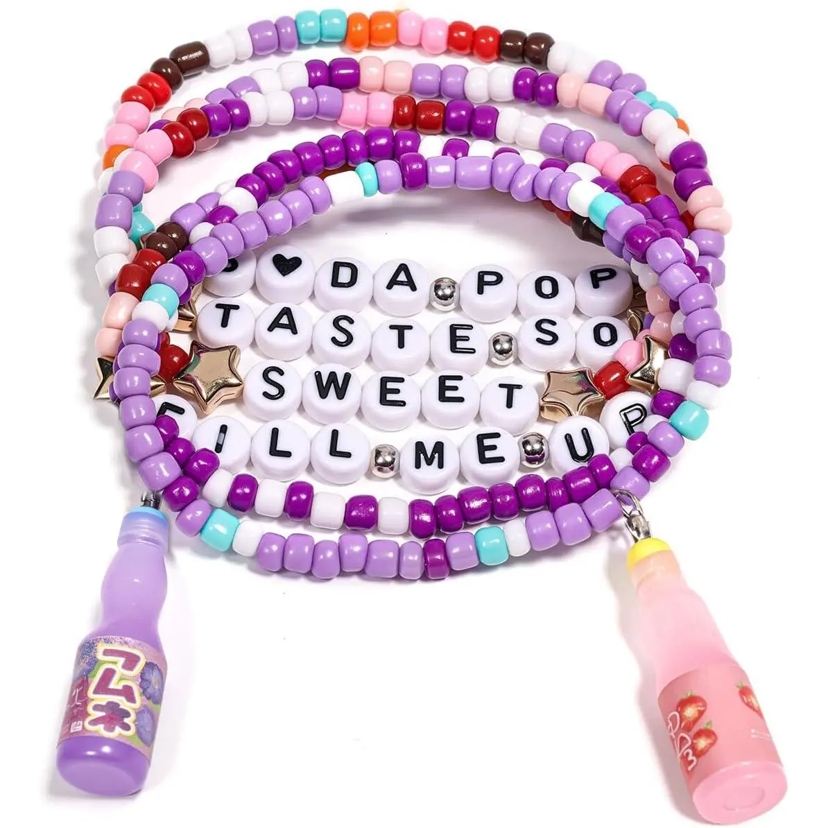 for -Pop Merch Soda Gifts Toys Doll Bracelets 6 count | Birthday Decorations Stackable Stretch Friendship Beaded Bracelets Costume Merchandise  Gifts for Fans Christmas