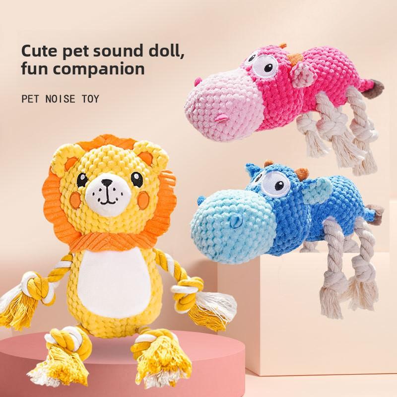 Pet Toys Squeaky Plush for Dogs & Cats, Chew-Resistant Teething, Interactive Boredom Relief