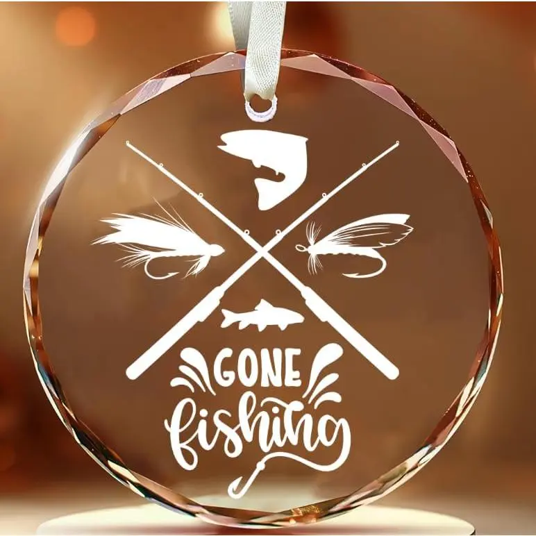 Fishing Ornament -  Fisherman , Christmas Tree Decoration with Fishing Rod and Lure Design