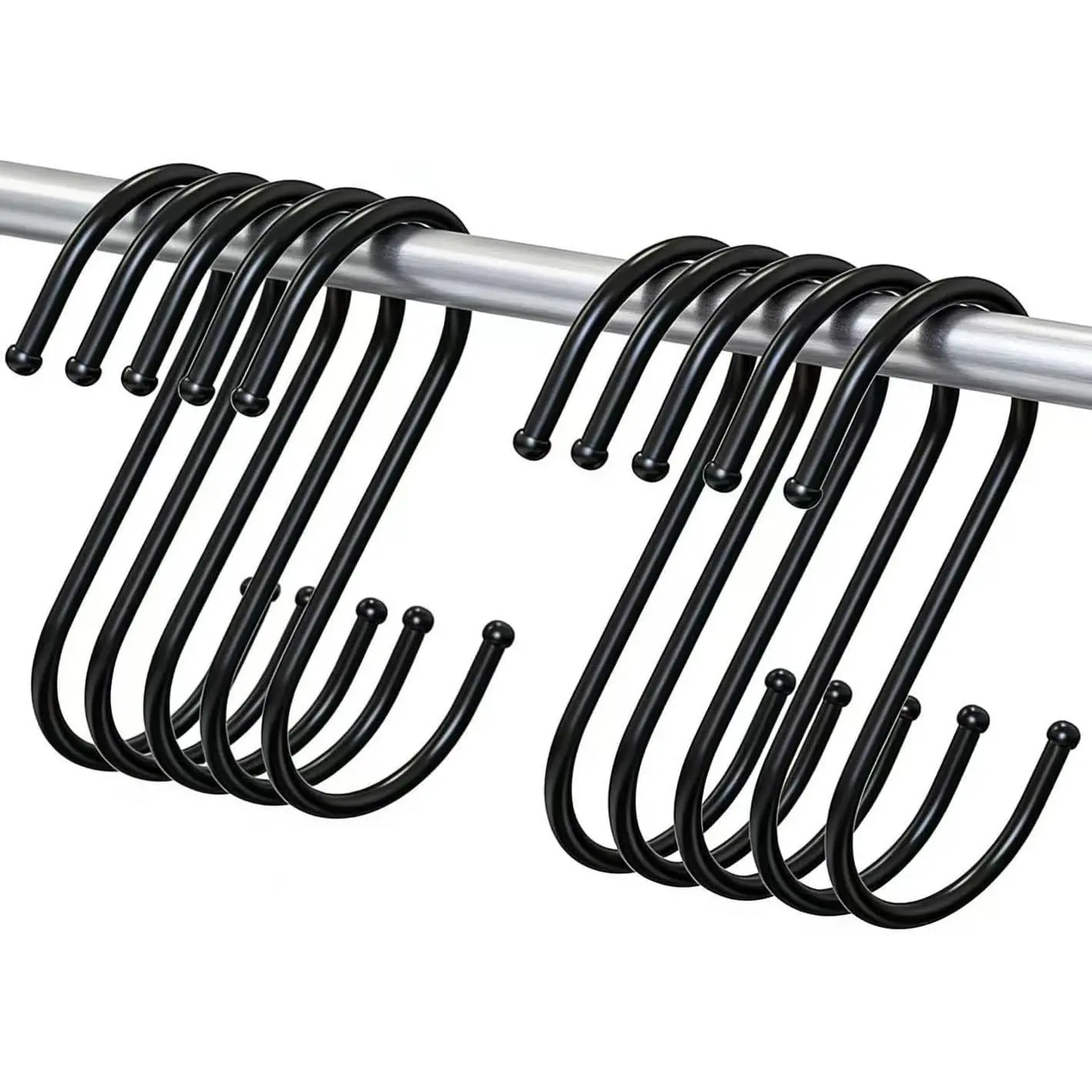 30Pack 2.7-inch - S-Shaped Hooks,  for , Pot Rack Metal Frame Hooks, S-Shaped Hooks for Kitchen cookware, Jeans, Clothes, Bags, Hats, Towels,