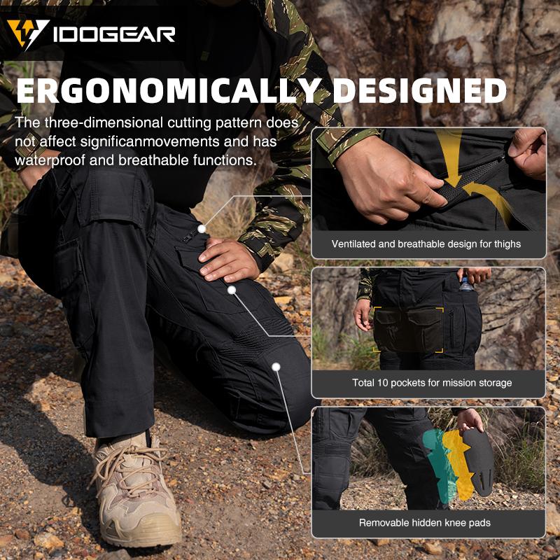 IDOGEAR Tactica G5 Pants with Multi Pocket Water Proof Tactica Trousers for Outdoor Training 3215