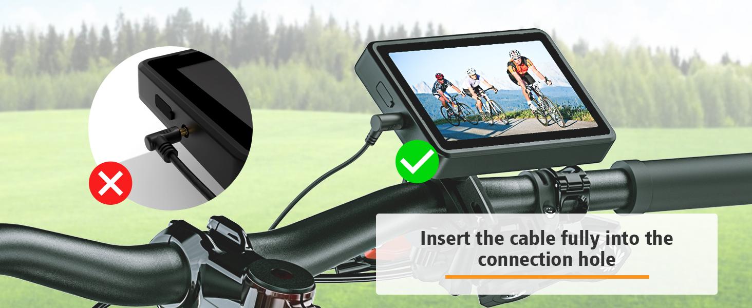 Handlebar Bike Mirror, Bicycle Rear View Camera with 4.3'' HD Night Vision Function, 145° Wide Angle View, Adjustable Rotatable Bracket, Compatible with Bicycle, Mountain, Road Bike