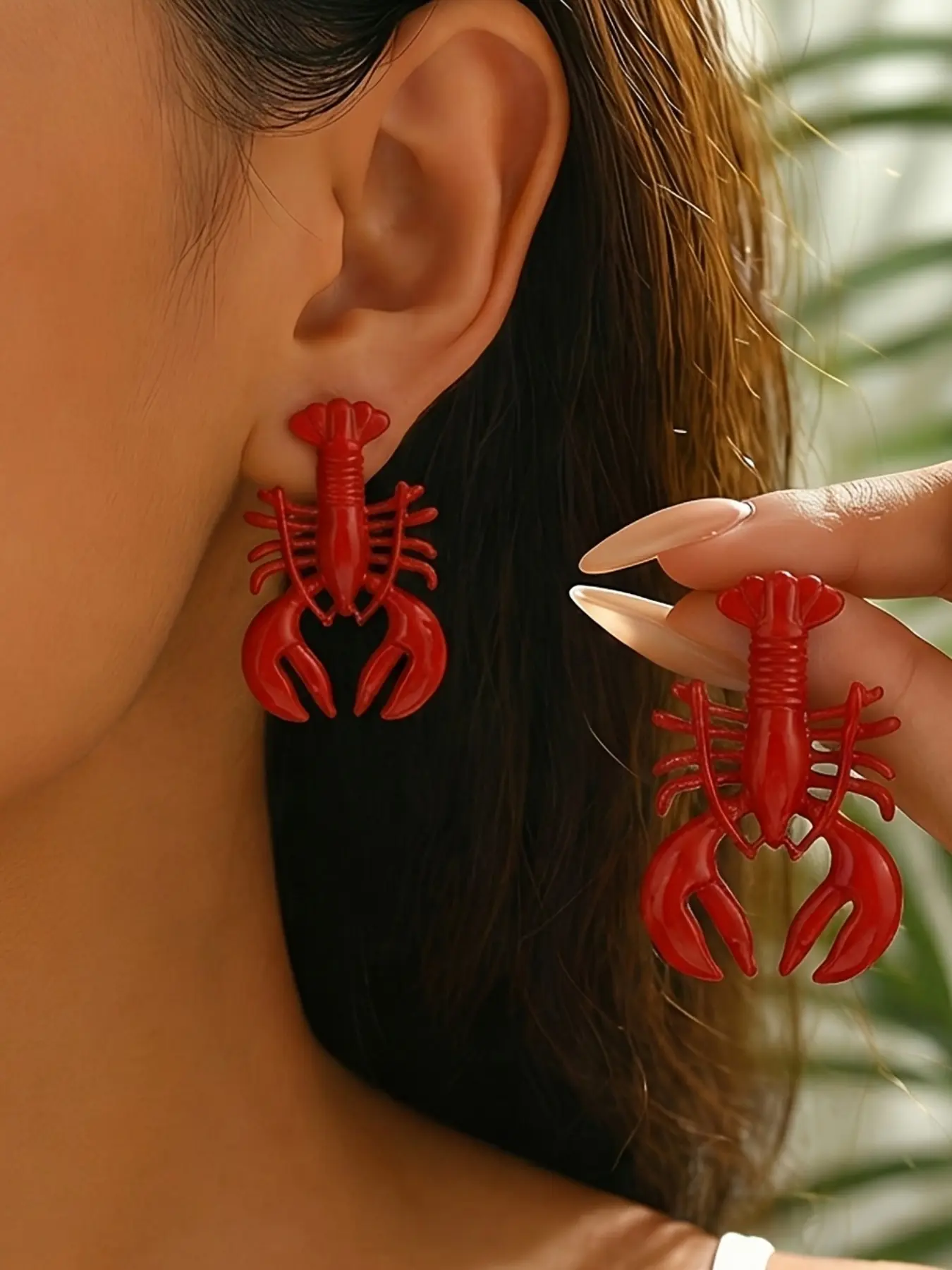 New Creative Simple Lobster Ocean Style Summer Funny Earrings, Perfect for Beach Parties and Dates, Unique Fashion Accessory