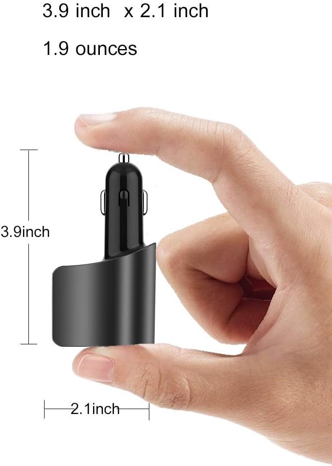 Cigarette Lighter Socket Adapter, Car Charger QC3.0, 12V/24V Outlet Plug Splitter with Multi USB Ports, Voltmeter Compatible for iPhone, Galaxy, GPS