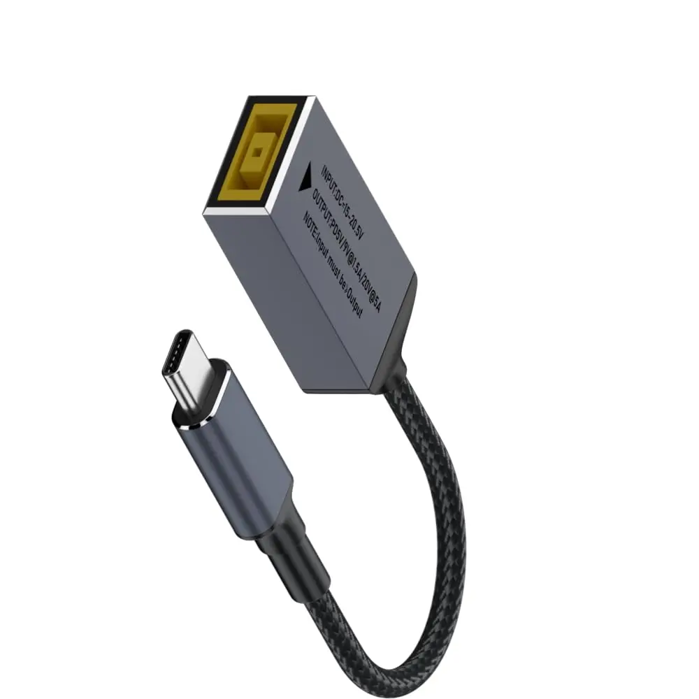 DC Slim Tip Female Input to USB C PD Male Power  ,for Rectangle Mouth Power Adaptor to USB Type-C PD Output 5V/9V/20V. to Charge Phones,Tablets,Laptops.