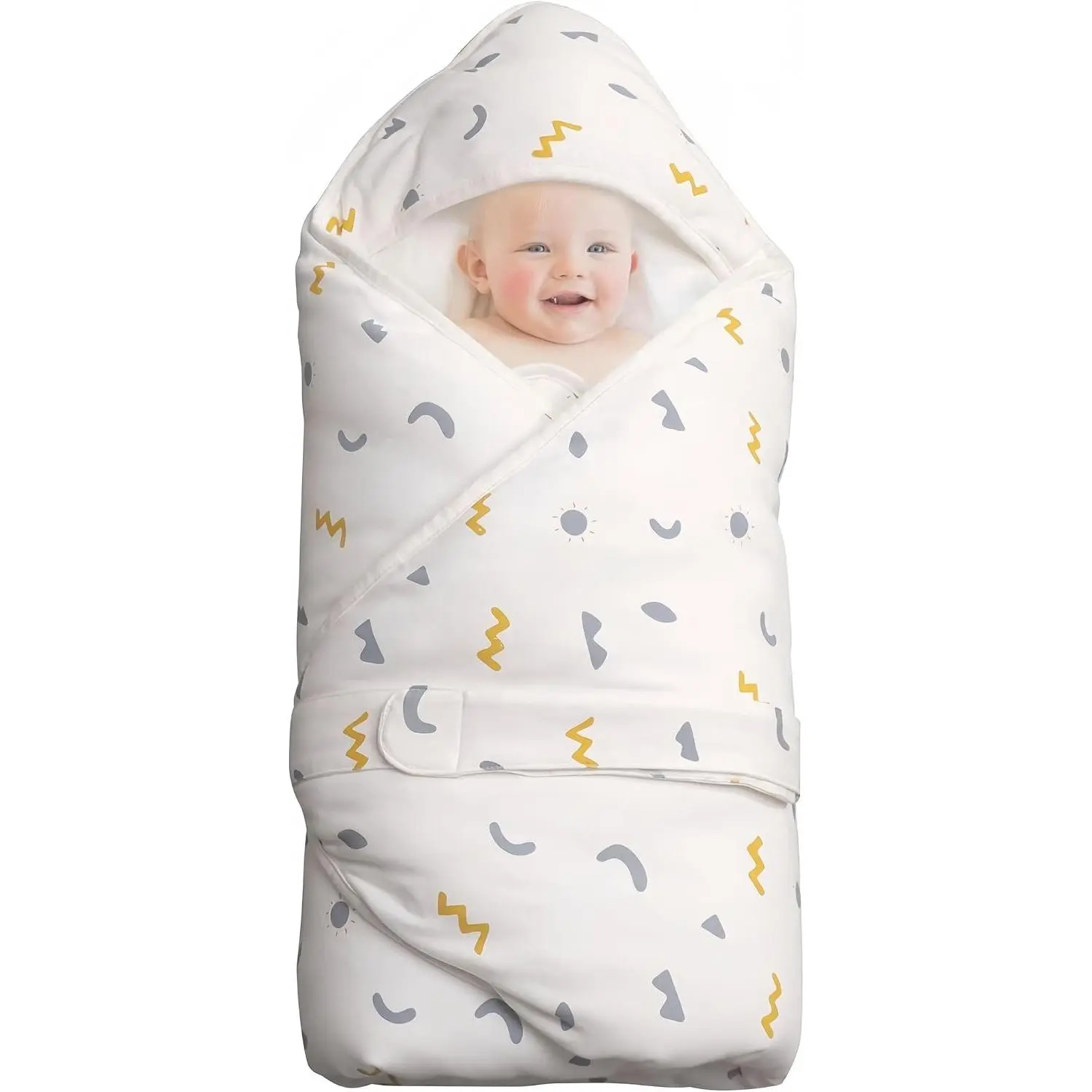 Newborn 0-12 Months Multifunctional Baby Swaddle Blanket Cotton Thick Wrap Mat Infant Sleeping Sack for Boys Girls, Suitable for Stroller