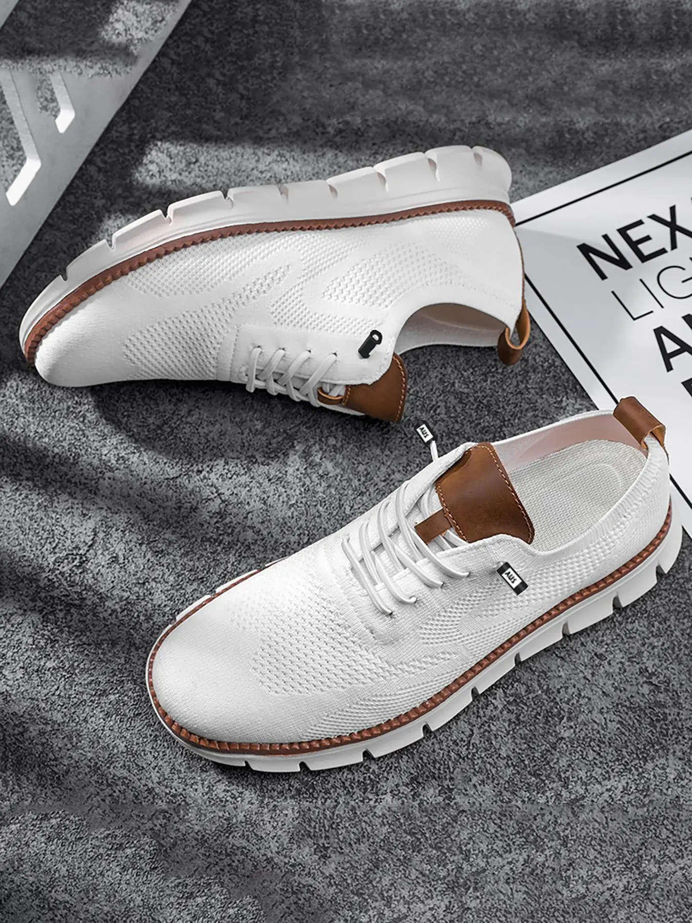 Men's Business Casual Lace Up Low Top Sneakers, Breathable Comfortable Sports Running Shoes, Male All-match Round Toe Shoes for Daily Wear