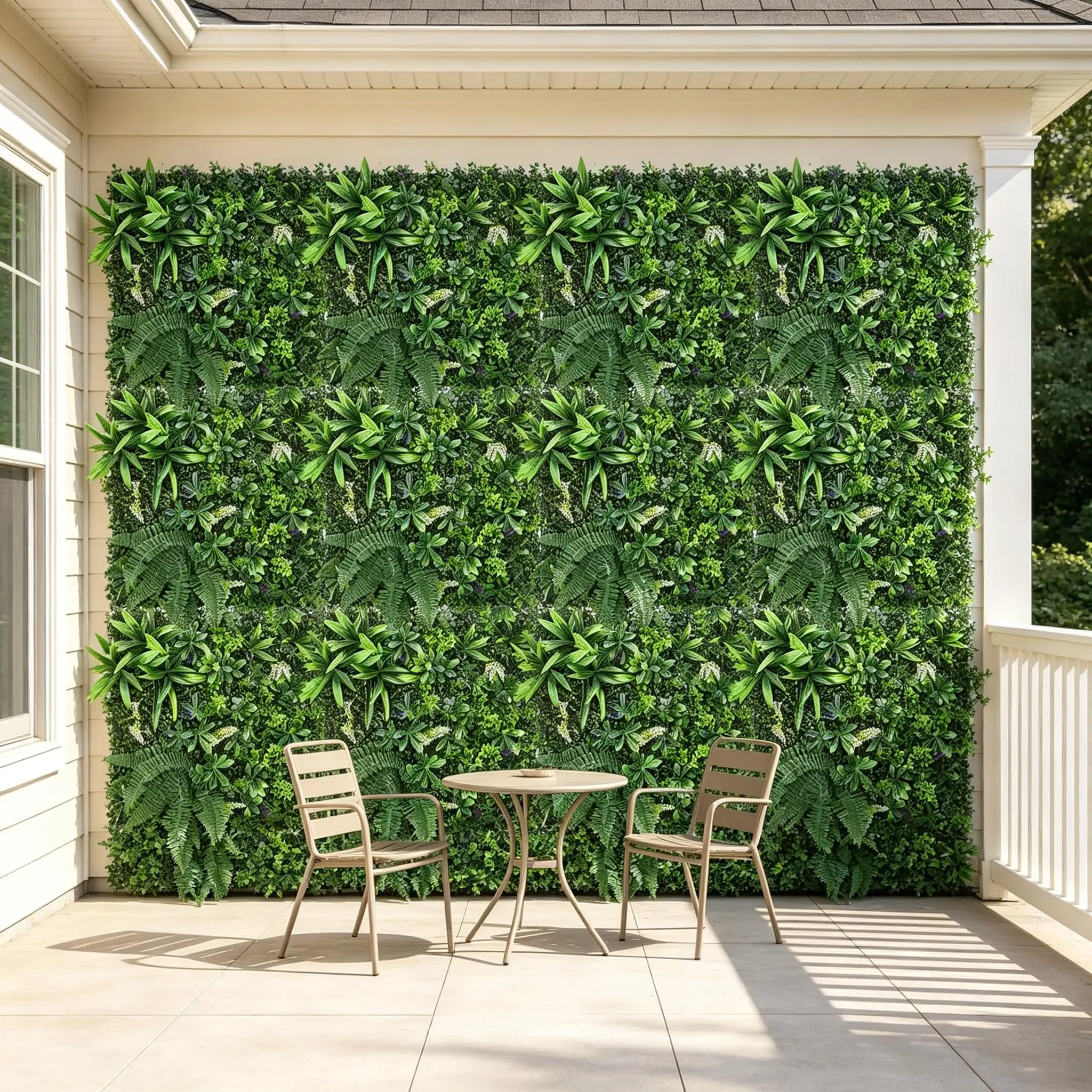 GARVEE 4Pcs 10" x 10" Artificial Boxwood Panels - Faux Grass Wall Panels for Greenery Backdrop, Privacy Fence Screen, Indoor Outdoor Wall Room Patio Decor
