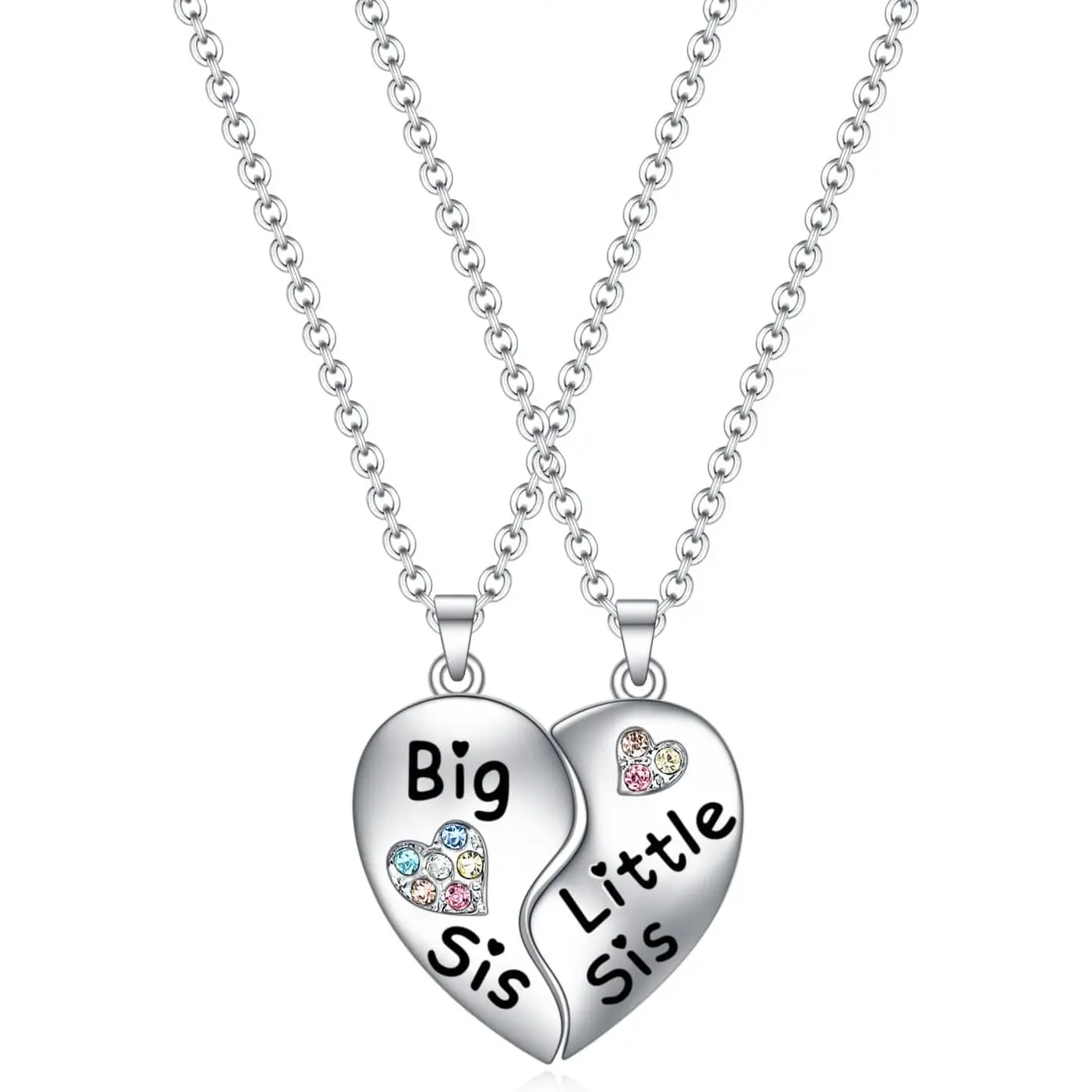Big Sister Gifts for Girls, Big Little Sister BFF Friendship Necklaces  for 2