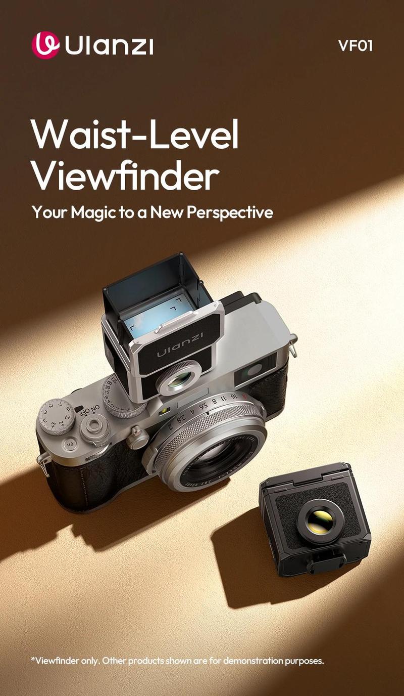 Ulanzi VF01 Waist-Level Viewfinder 35/50mm Framelines 28mm Focal Length 3-element Lens Group for Camera Enthusiasts