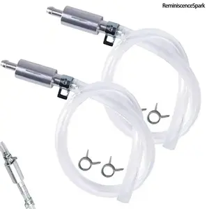 4/2-PCS Brake Bleeder Hose Kit, One-Way Check Valve Tube with Metal Clips, Universal Brake Fluid Bleeder Tool for Car & Motorcycle Hydraulic Brakes