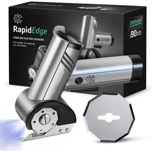 RapidEdge rdless Electric  Rechargeable Cardboard , Brushless 350RPM, Tungsten , Quick  Swap, USB-C | Fabric  for Carpet, Leather, Sewing & Quilting