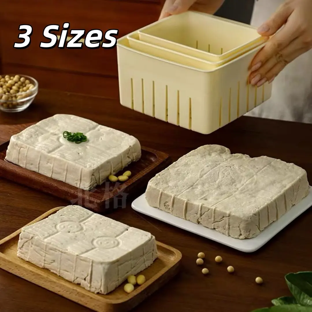 DIY Plastic Tofu Press Mold, Homemade Tofu Maker with Cheese Cloth, Soybean Curd Press, Greek Yogurt Filter, Kitchen Tool Set