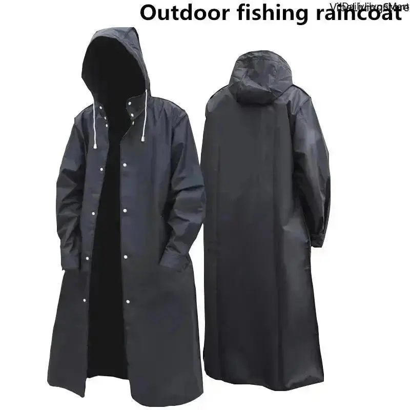 Unisex EVA Waterproof Hooded Raincoat - Full Body Cover, Lightweight Outdoor Sports Rainwear for Hiking, Travel (Sizes L, XL, XXL, 3XL)