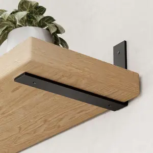 6-Pack Heavy Duty 12-Inch Black L Shelf Brackets, 1/5-Inch Thick for Floating Shelves