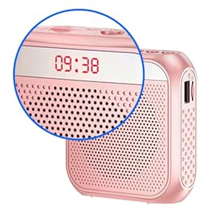 Portable Voice Amplifier for Teachers, 2200mAh Rechargeable Personal Amplifier Mic PA System Headset Microphone with Speaker for Teachers, Training, Meeting, Tour Guide, Yoga, Classroom (Rose)