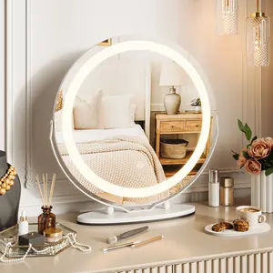 Makeup Vanity Mirror with 15 LED Bulbs – 23x18 Inches, 3X Magnification, Bluetooth Speaker & Dual Charging Ports (Type-C/USB) – Lighted Mirror for Wall & Tabletop, Bathroom