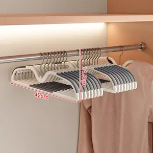 10-Pack Home Clothes Hangers, No-Trace Hanging, Anti-Slip Plastic Dual Position Dry Wet Use, Durable Clothing Rack
