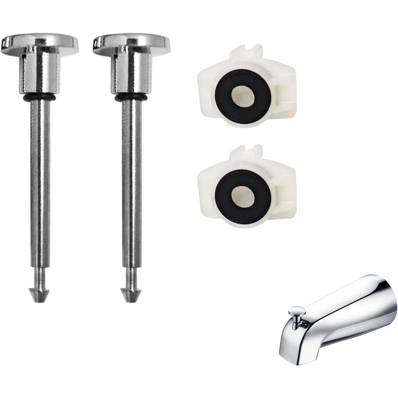 2 Set Tub Spout Diverter Repair Kit Includes 2 Diverter Valve Stems Cup Seals Gates Bathtub Faucet   for  Shower Chrome Repair Kit