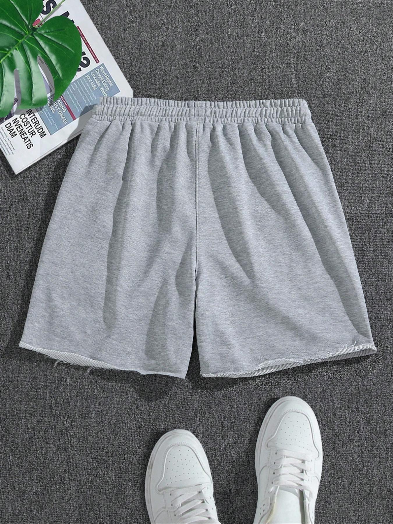 Men's Solid Color Track Shorts, Regular Fit Casual Comfy Breathable Shorts for Summer, Men's Bottoms for Daily Wear, Menswear