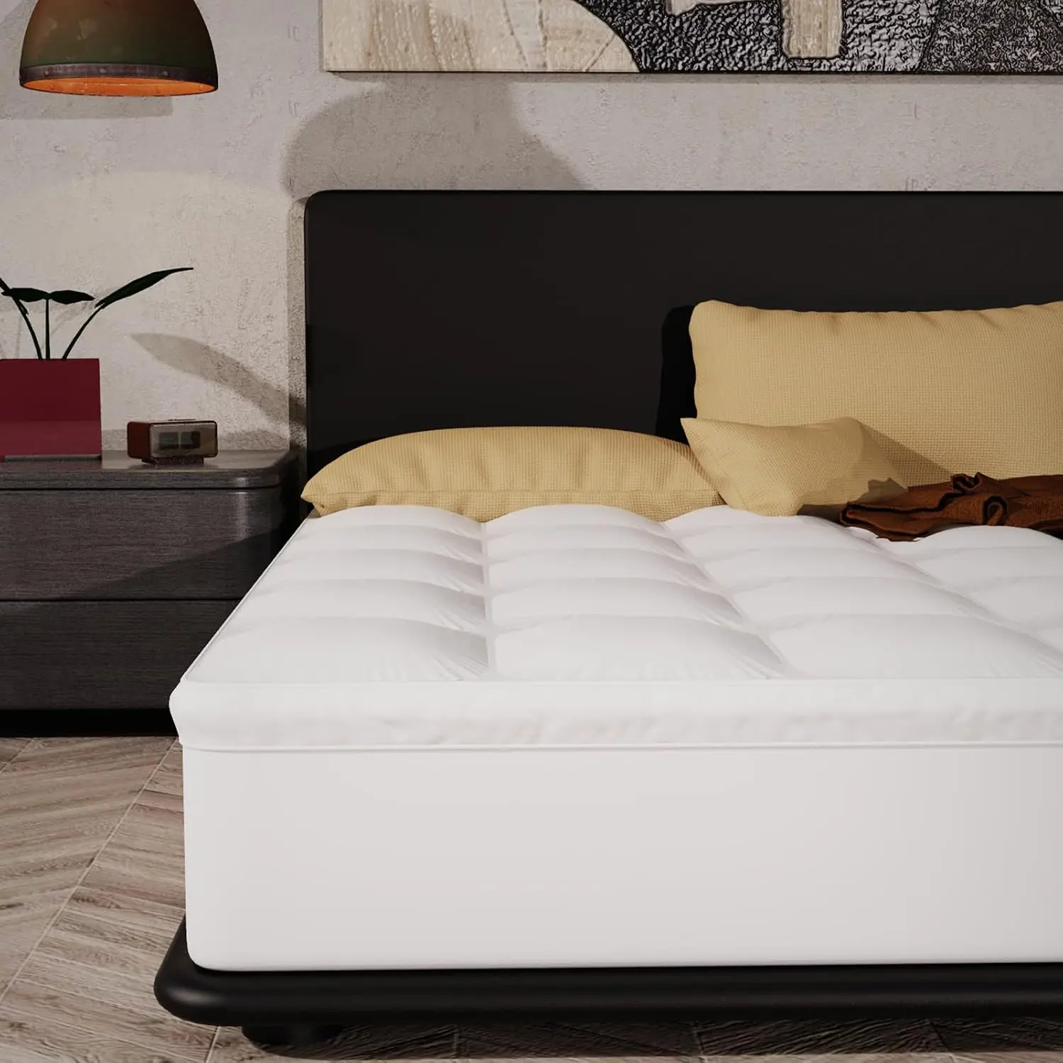 Mattress Topper  Size, Extra Thick Pillow Top Mattress Pad, Breathable and Supportive Mattress Topper Bed for  Support, 8-16'' Elastic Deep Pocket, Pure  Mattress Cover, White