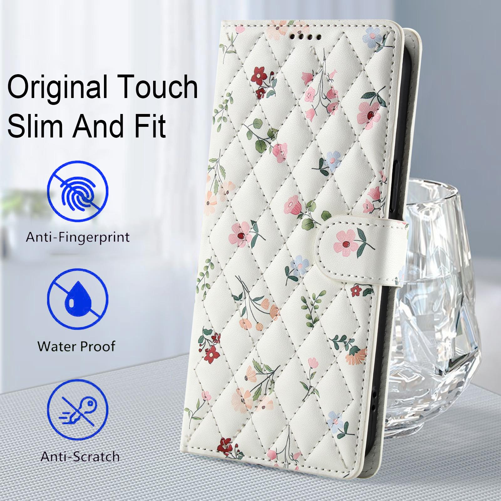 For Samsung S20 S20FE S20+ S20 Ultra S21 S22 S23 S24 S25 S26 Edge S26 Ultra , Fashion Flower Magnetic Leather Flip Folio Case with Card Holders Kickstand [Shockproof TPU Inner Shell] With Lanyard for Girl Women Lady