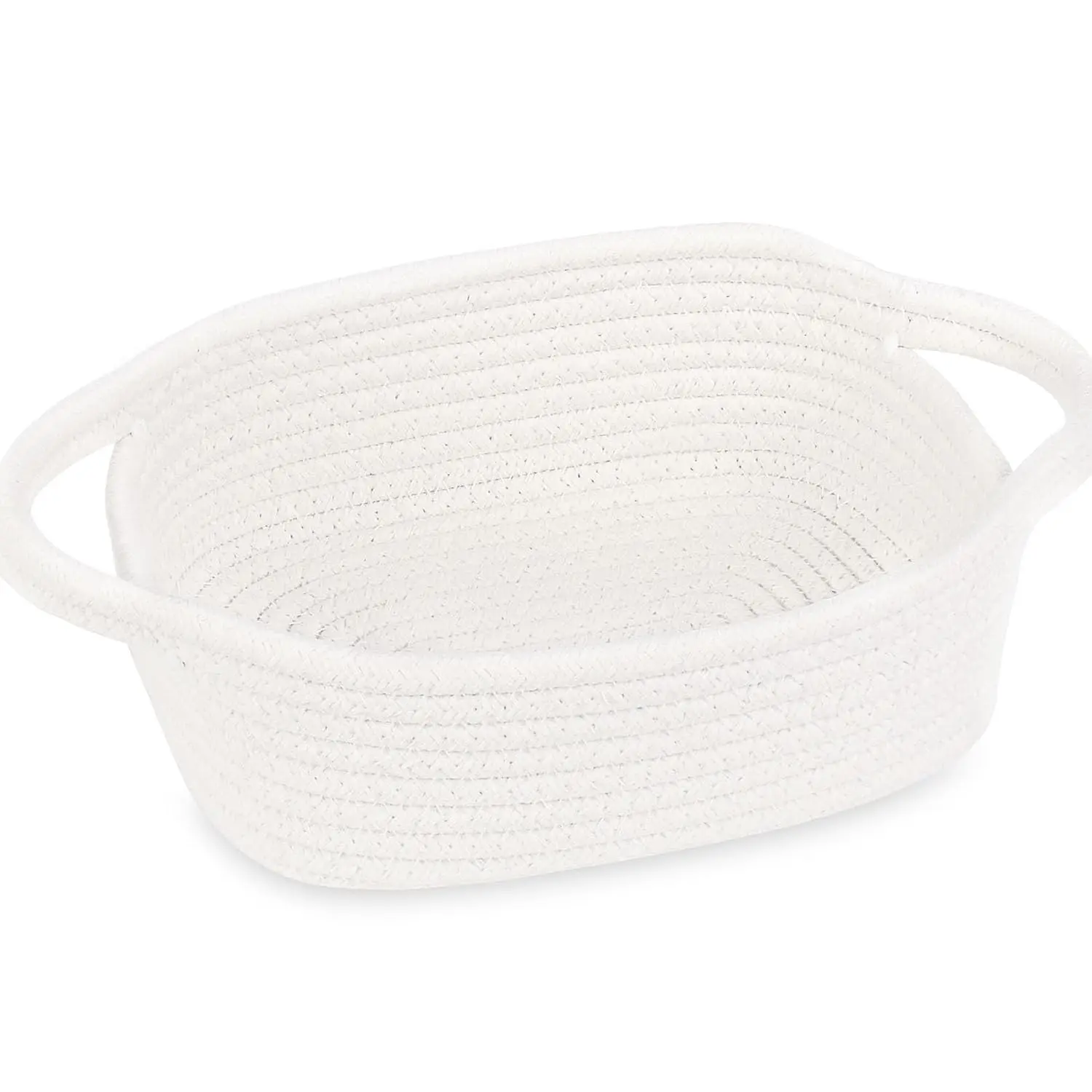 Small Storage Basket, Mini Basket, Cute   Rope Woven Baskets, Boho Decorative    Bin for , Bedroom, , Empty  Baskets - XS, White