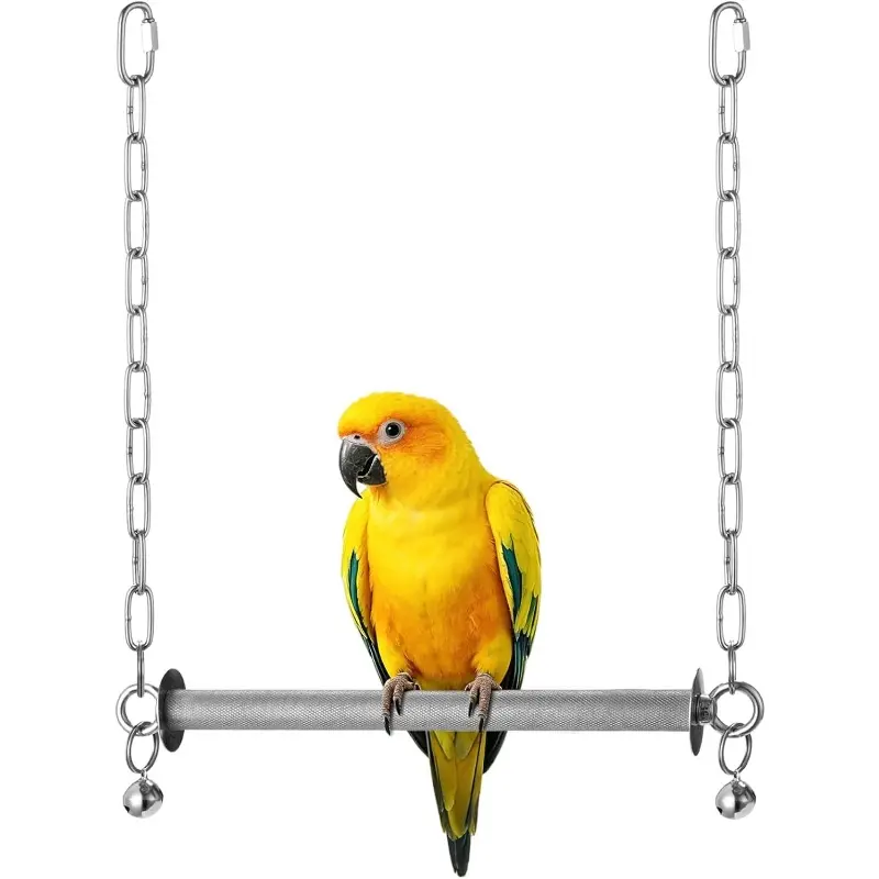Large Bird Swing, Parrot Swing Perch, Bird Stand, Bird Sewing Toy, Textured Anti-Slip Cage Accessory for Cockatiels, Conures, Parakeets, Macaws
