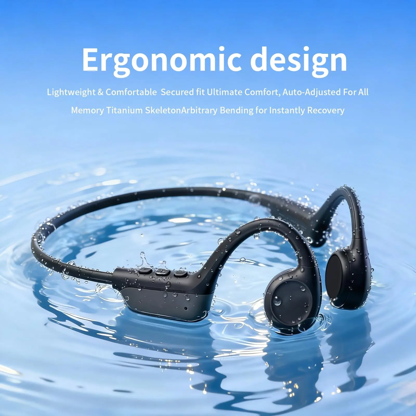 Bone Conduction Headphones Magnetic Ultra-Long Battery Outdoor Running Open-Ear Sports Bluetooth-compatible Earbuds Fitness Cycling Headphones for Running Cycling