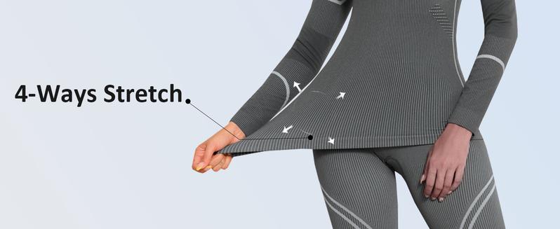 Yousify Womens Thermal Underwear Ski Breathable Warm Base Layer Winter Long Johns Top Bottom Sets for Cold Weather