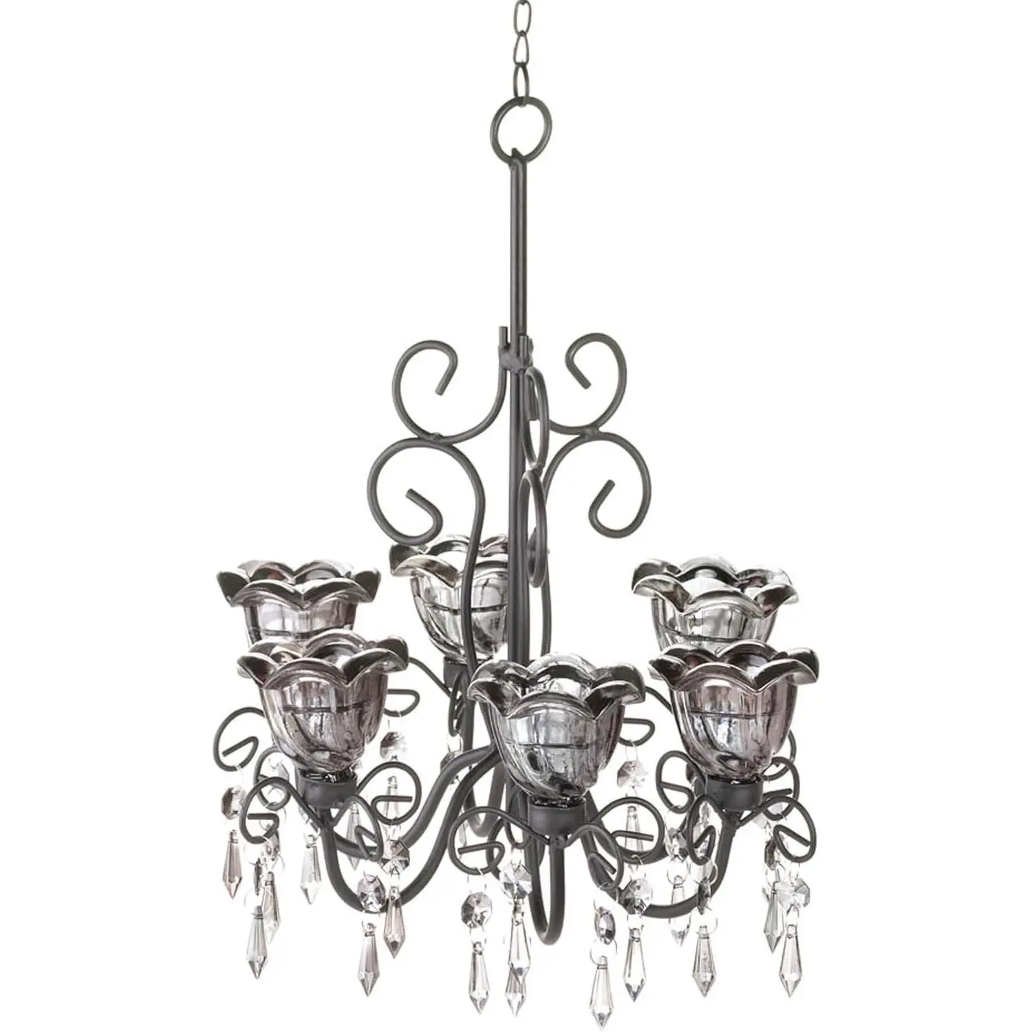 Enchanting Collection Candle Chandelier, 10.25x10.25x12.75, Midnight Blooms