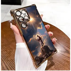 Christian God Jesus blesses you patterns Luxury Fashionable Ins Four Corner Airbag Anti-drop,Slip Phone Cases for Samsung Galaxy S26 S25 S24 S23 S22 FE Plus Ultra EDGE Soft Back Shockproof Cover,To Family,Boy,Girl,Friends,Man,Women As A Birthday Gift