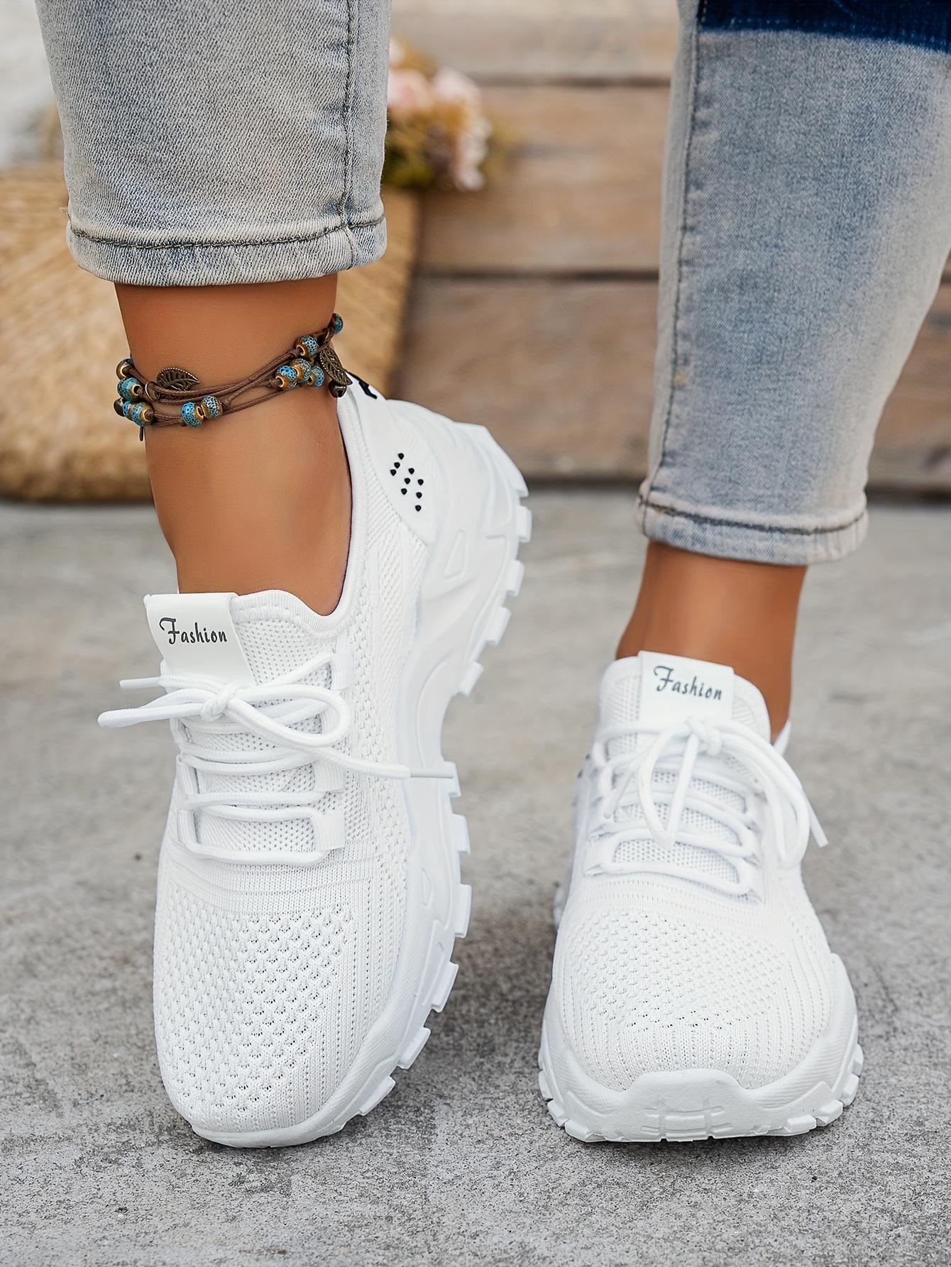Ladies' Breathable Shoes - Stylish, Comfortable, Low-Top Tennis Shoes with Thick Soles Casual Outdoor Wear