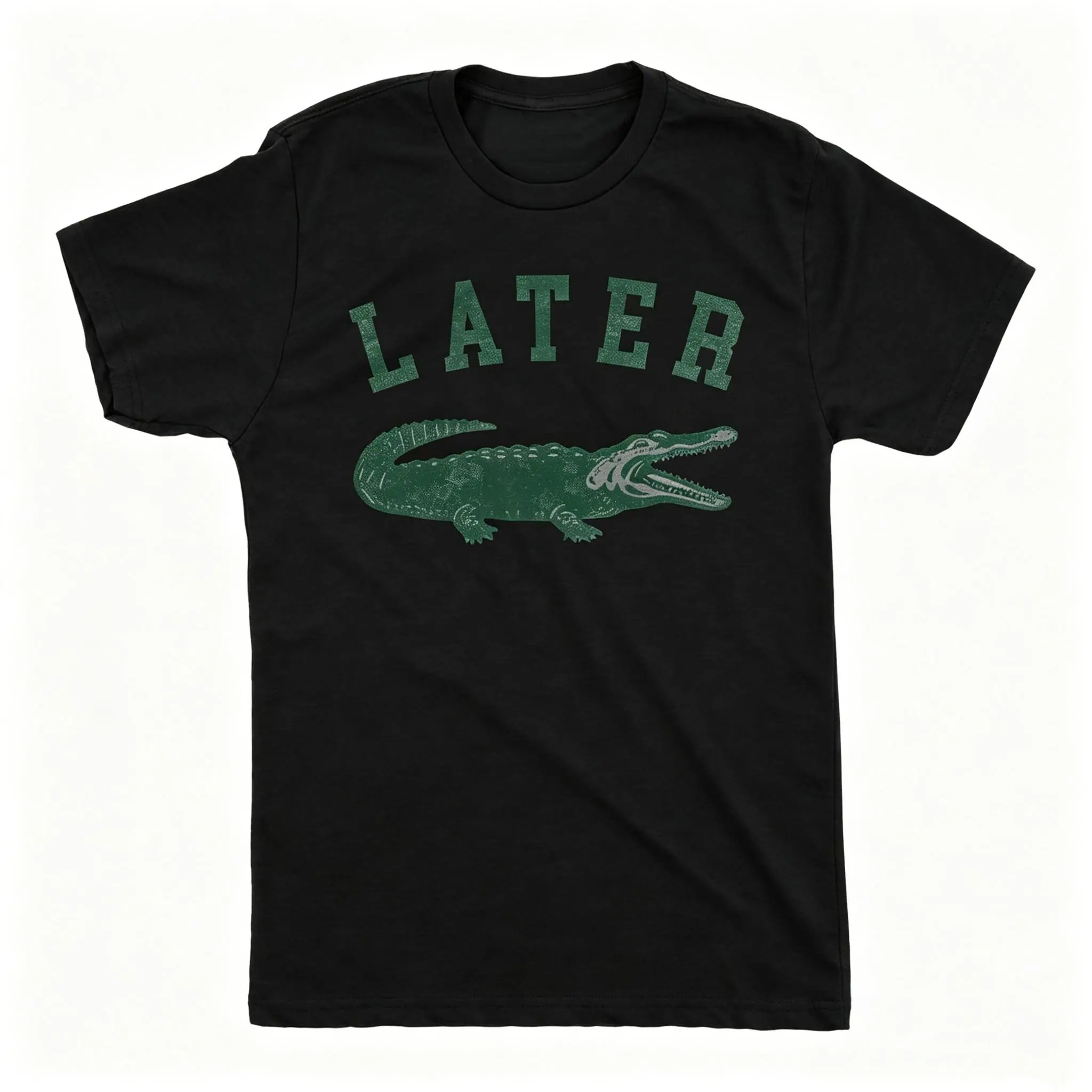 Mens Later Alligator T Shirt Funny Gator Joke Saying Tee for Guys Mens Funny T Shirts Cool Vintage Fashion T-Shirt Gift Classic Menswear Sarcastic Apparel for Men Funny Animal Short Sleeve Novelty Tees for Guys Dark Grey