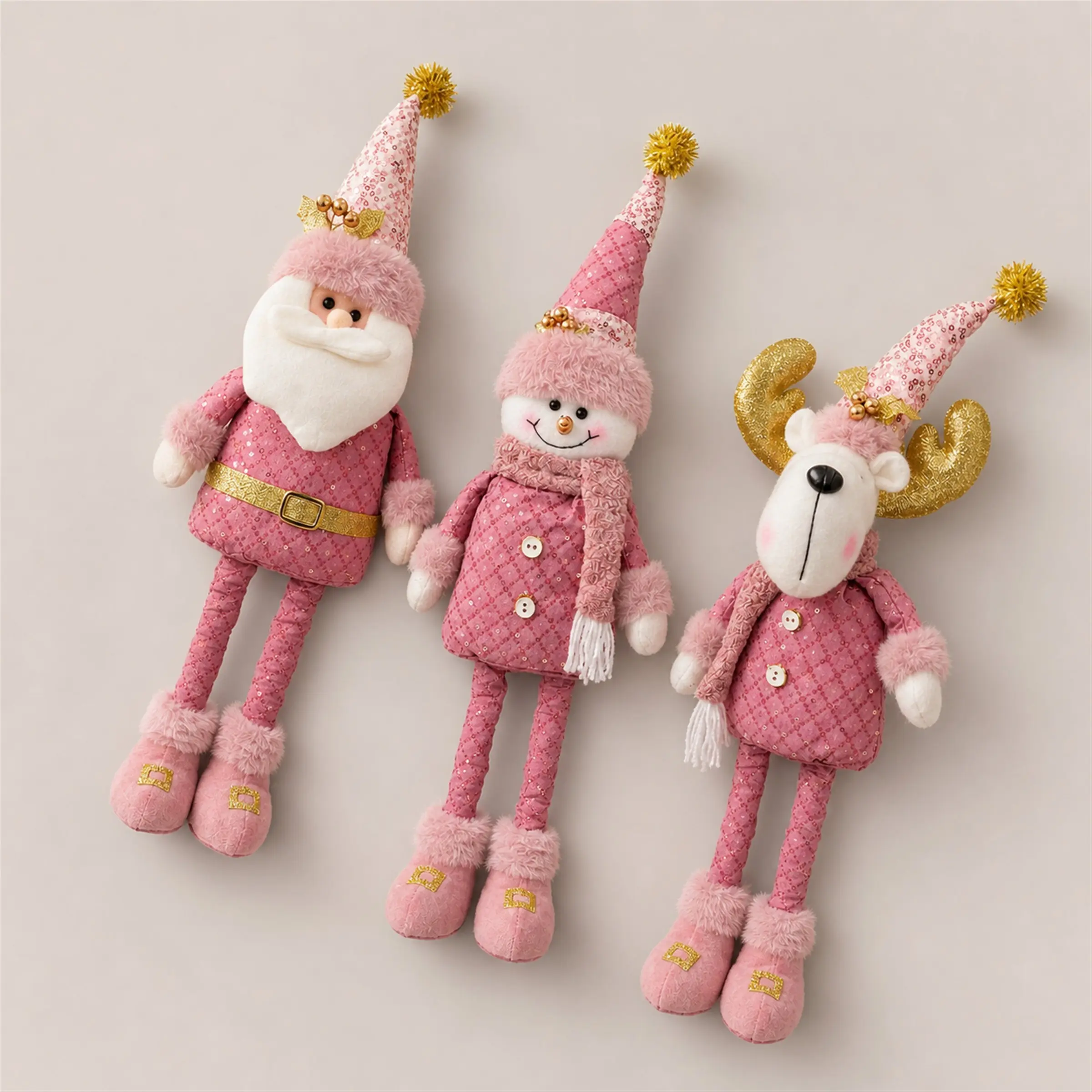 Christmas Atmosphere Filled! Stretchable 60cm Santa Claus, Snowman, Reindeer Plush Dolls, Window Display, Christmas Gift, Home Festival Decorations