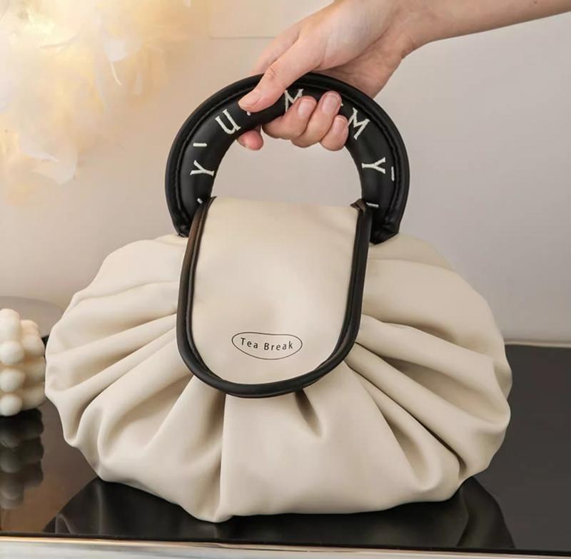 Portable Chic Foldable Makeup Organizer - Water-Resistant with Handle | Multiple Pockets for Skincare & Cosmetics | Travel/Everyday Must-Have