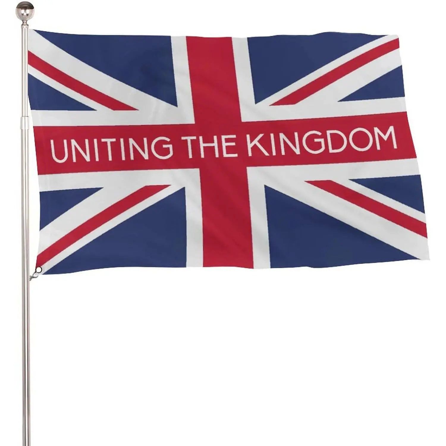 Uniting The Kingdom Union Jack Flag 5x3 ft Large British Flag with Eyelets, Great for Marches and Parades etc
