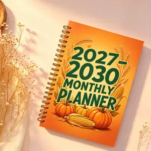 2027-2030 Monthly Planner/Calendar - January 2027 to December 2030, 4-Year Monthly Planner, Thanksgiving Harvest Theme Cover Design Notebook, Annual Calendar Planning, Monthly Tabs, 48-Month Calendar, 5.5 x 8.3 Inches Thickened Paper, Flexible Cover, Dura