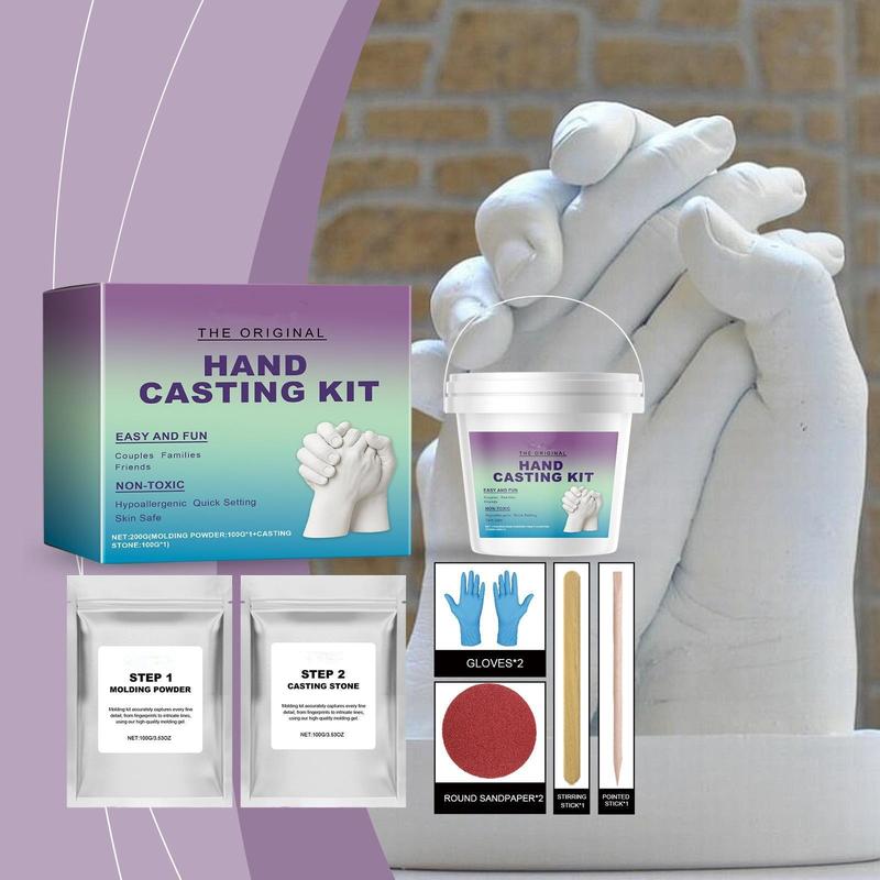 Hand Mold Powder DIY Set, Clone Handprint Memorial Keepsake Kit, Hand Model Set for Souvenirs, Perfect Gift Idea